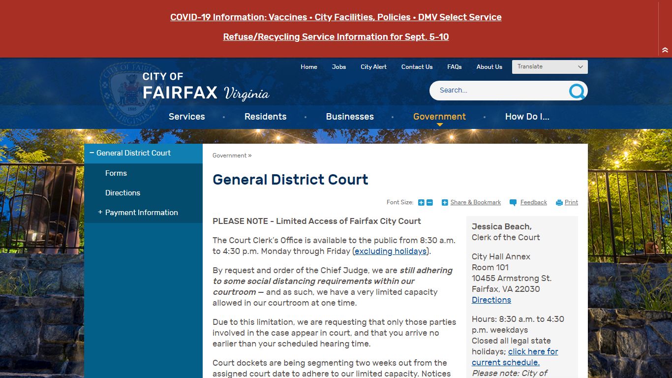 General District Court | City of Fairfax, VA